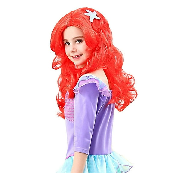 Ekez Mermaid Black Costume Cosplay Wig, for Kids/Adults