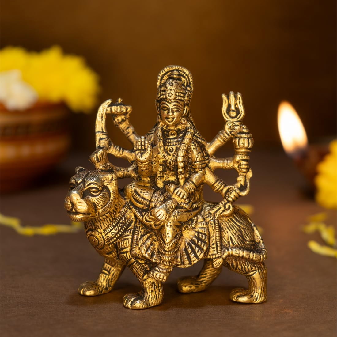 Ekhasa 100 Pure Brass Durga Maa Idol Size 128 cm Durga MATA Murti for ...