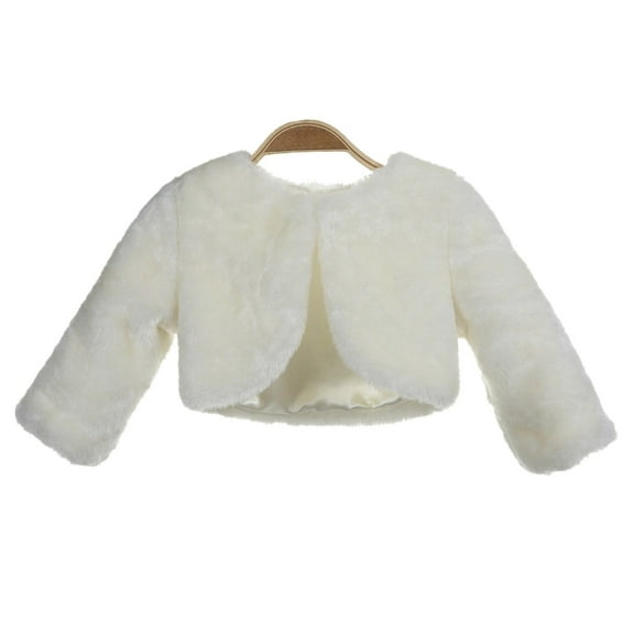 EkidsBridal Ivory Faux Fur Capes Flower Girl Bolero Cozy Fur Jacket Princess Cape Dress Cover Up Flower Girl Shrug