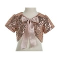 thumbnail image 1 of EkidsBridal Sequins Mesh Rose Gold Bolero Flower Girl Shrug Princess Cape Dress Cover Up Special Occasions Jacket Flower Girl Bolero Party Capes 5, 1 of 3