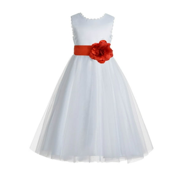 EkidsBridal V-Back Lace Edge Ivory Flower Girl Dresses Silver Baptism Dress Birthday Girl Dress Ball Gown Communion Dresses 183T