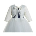 thumbnail image 1 of Ekidsbridal 3/4 Sleeves Satin Ivory Flower Girl Shrug Princess Cape Dress Cover Up Bolero Girls Jacket 8, 1 of 3