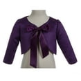 thumbnail image 1 of Ekidsbridal 3/4 Sleeves Satin Purple Flower Girl Shrug Princess Cape Dress Cover Up Bolero Girls Jacket 2, 1 of 3
