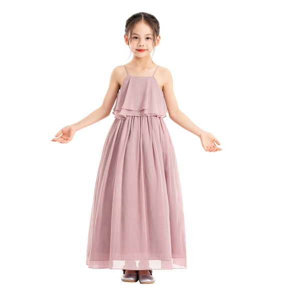 Ekidsbridal A-Line Ruffle Chiffon Flower Girl Dresses Birthday Party Gown Father Daughter Dance 192 10