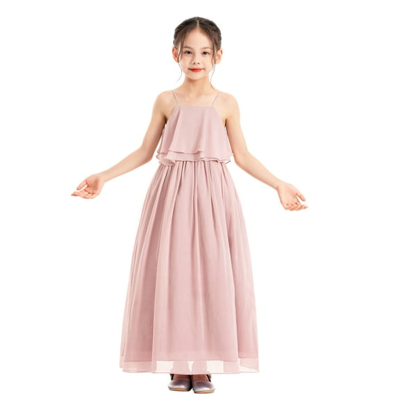 Ekidsbridal A-Line Ruffle Chiffon Flower Girl Dresses Birthday Party Gown Father Daughter Dance 192 10
