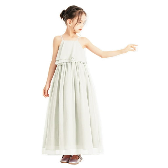 Ekidsbridal A-Line Ruffle Chiffon Flower Girl Dresses Birthday Party Gown Father Daughter Dance 192 12