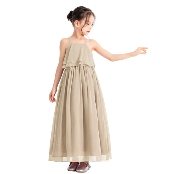 Ekidsbridal A-Line Ruffle Chiffon Flower Girl Dresses Birthday Party Gown Father Daughter Dance 192 4