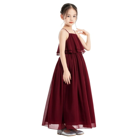 Ekidsbridal A-Line Ruffle Chiffon Flower Girl Dresses Junior Bridesmaid Gown for Wedding Ceremony 192 12