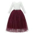 thumbnail image 1 of Ekidsbridal A-Line V-Back Lace Flower Girl Dress with Sleeves Ceremonial Gown for Toddlers 290R4 8, 1 of 3