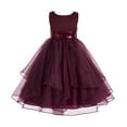 thumbnail image 1 of Ekidsbridal Asymmetric Ruffled Organza Sequin Flower Girl Dress Birthday Evening Formal Gown 012S 12, 1 of 3