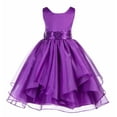 thumbnail image 1 of Ekidsbridal Asymmetric Ruffled Organza Sequin Flower Girl Dress Pageant Ballroom Gown 012s 4, 1 of 3