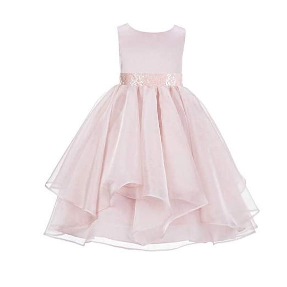 Ekidsbridal Asymmetric Ruffled Organza Sequin Flower Girl Dress Pageant Ballroom Gown 012s 8