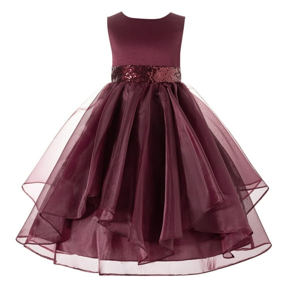 Ekidsbridal Asymmetric Ruffled Organza Sequin Flower Girl Dresses for Junior Pageants Wedding Reception Ceremony 012 12