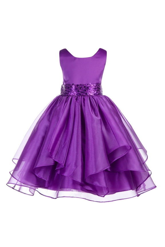 Asymmetric Ruffled Organza Sequin Flower Girl Dresses for Junior Pageants Wedding Reception Ceremony 012 4