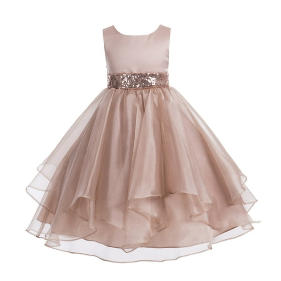 Ekidsbridal Asymmetric Ruffled Organza Sequin Flower Girl Dresses for Junior Pageants Wedding Reception Ceremony 012 8