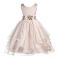 thumbnail image 1 of Ekidsbridal Asymmetric Ruffles Organza Layers Flower Girl Dress Sequin Sash Junior Bridesmaid Birthday Communion Formal Clothing Baptism 012S 8, 1 of 3