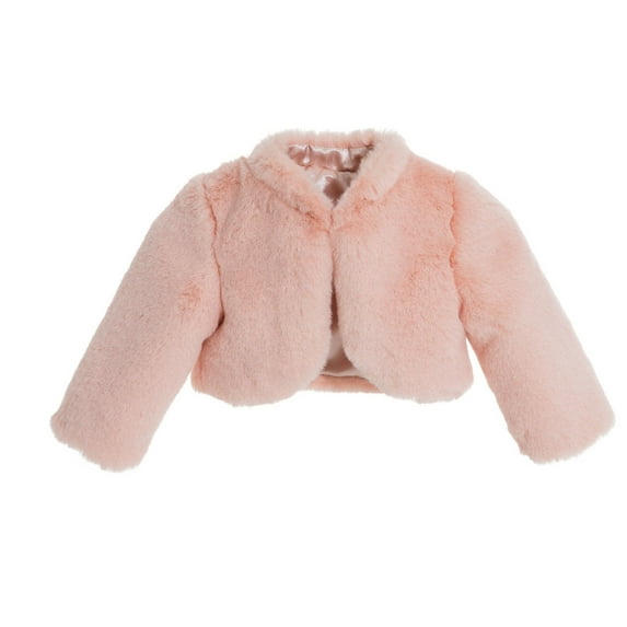 Ekidsbridal Blush Pink Faux Fur Capes Flower Girl Bolero Cozy Fur Jacket Princess Cape Dress Cover Up Flower Girl Shrug 10