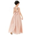 thumbnail image 1 of Ekidsbridal Chiffon Sequins Heart Cutout Flower Girl Dresses for Wedding Reception Communion Baptism Father Daughter Dance SH1 6, 1 of 6