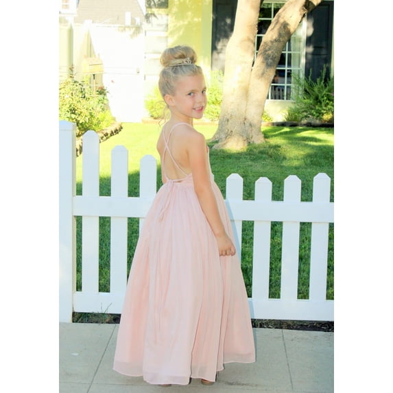 Ekidsbridal Criss-Cross Chiffon Flower Girl Dress Bridesmaid Junior Prom Formal Evening Princess Pageant Birthday Ballroom Gown Holiday 191 8