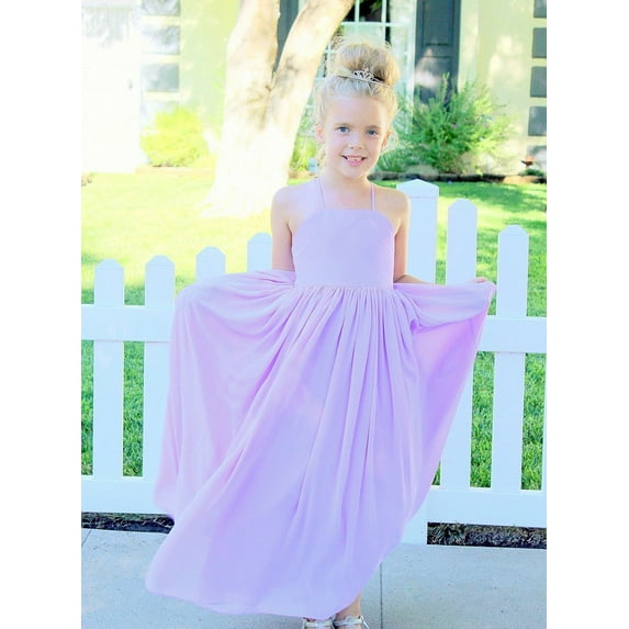 Ekidsbridal Criss-Cross Chiffon Flower Girl Dress Bridesmaid Junior Prom Formal Evening Princess Pageant Birthday Ballroom Gown Holiday 191 8