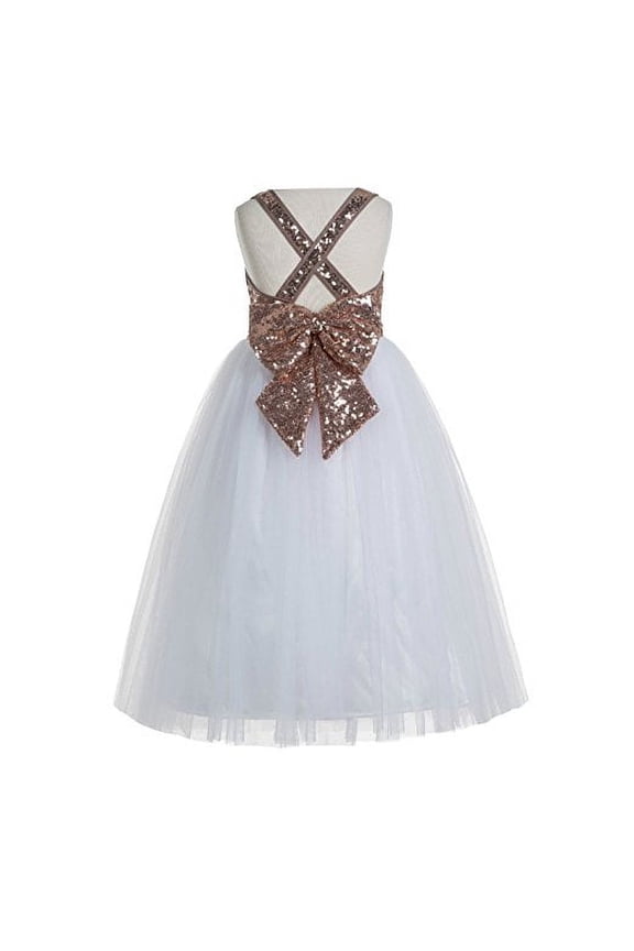 Crossed Straps A-Line Flower Girl Dress Communion Baptism Formal Photoshoot Gown 177 10