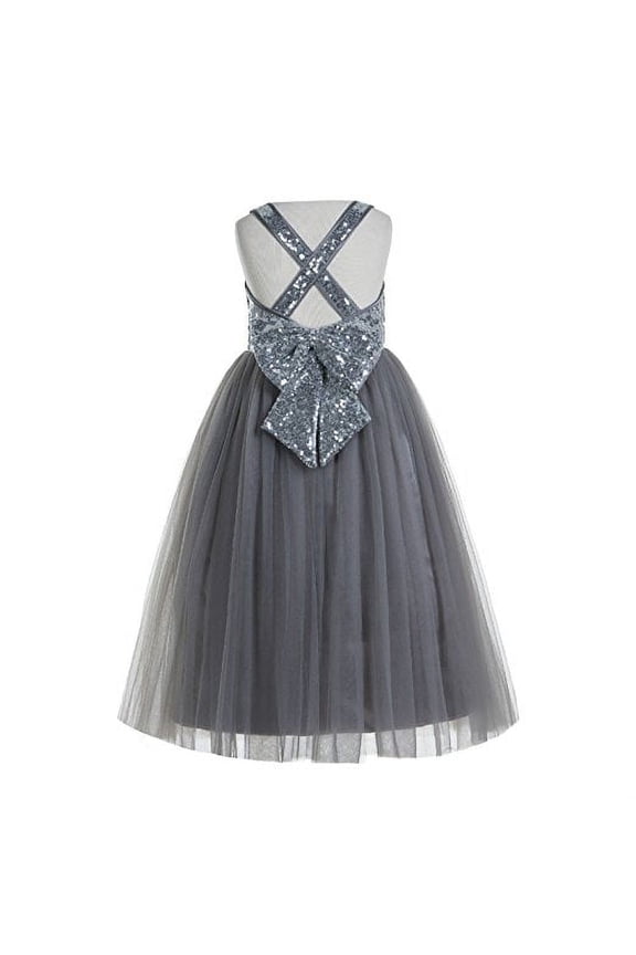 Crossed Straps A-Line Flower Girl Dress Communion Baptism Formal Photoshoot Gown 177 12