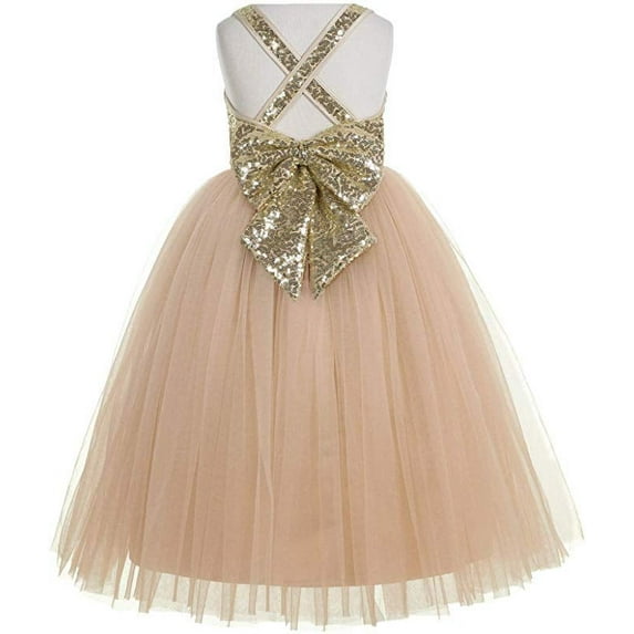 Ekidsbridal Crossed Straps A-Line Flower Girl Dress Communion Baptism Formal Photoshoot Gown 177 6