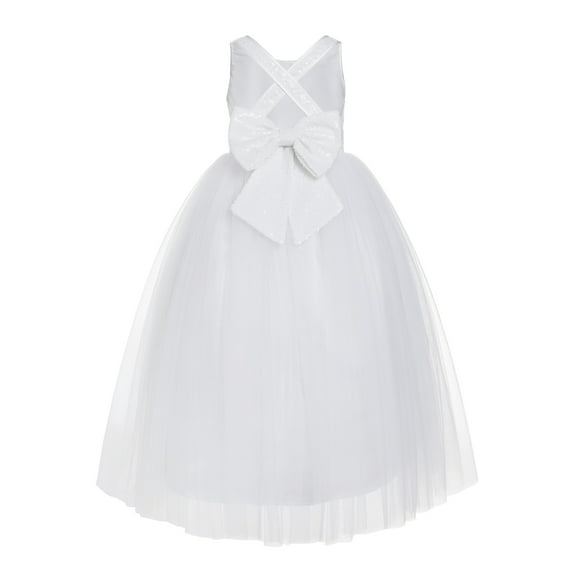 Ekidsbridal Crossed Straps A-Line Flower Girl Dresses Princess Gown Junior Bridesmaid 177 10