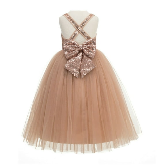 Ekidsbridal Crossed Straps A-Line Flower Girl Dress Communion Baptism Formal Photoshoot Gown 177 12