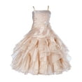 thumbnail image 1 of Ekidsbridal Elegant Stunning Rhinestone Organza Layers Flower Girl Dress Junior Bridesmaid Recital Easter Holiday Birthday Girl Communion Formal Clothing Baptism 164s champagne size 10, 1 of 3
