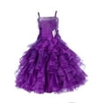 thumbnail image 1 of Ekidsbridal Elegant Stunning Rhinestone Organza Layers Flower Girl Dress Junior Bridesmaid Recital Easter Holiday Gown Birthday Girl Dress Communion Formal Clothing Baptism 164s purple 4, 1 of 3