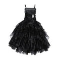 thumbnail image 1 of Ekidsbridal Elegant Stunning Rhinestone Organza Layers Flower Girl Dress Junior Bridesmaid Recital Easter Holiday Gown Birthday Girl Dress Communion Formal Clothing Baptism 164s black 4, 1 of 2