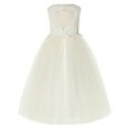 thumbnail image 1 of Ekidsbridal Floral Applique Lace Wedding Flower Girl Dress Communion Baptism Birthday Party Princess Gown 220 8, 1 of 3