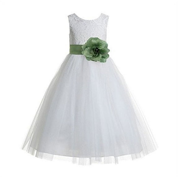 Ekidsbridal Floral Lace Heart Cutout Ivory Flower Girl Dresses Junior Bridesmaid Wedding Reception Gown 172T 14