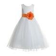 thumbnail image 1 of Ekidsbridal Floral Lace Heart Cutout Ivory Flower Girl Dresses Junior Bridesmaid Wedding Reception Gown 172T 2, 1 of 2