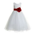 thumbnail image 1 of Ekidsbridal Floral Lace Heart Cutout Ivory Flower Girl Dresses Junior Bridesmaid Wedding Reception Gown 172T 6, 1 of 2