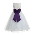 thumbnail image 1 of Ekidsbridal Ivory Floral Lace Heart Cutout Formal Flower Girl Dress Pretty Princess Wedding Tulle Mini Bridal Gown 172T 10, 1 of 2