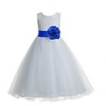 thumbnail image 1 of Ekidsbridal Floral Lace Heart Cutout White Flower Girl Dresses First Communion Holy Baptism for Church Christening Gown 172T 12, 1 of 2