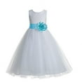 thumbnail image 1 of Ekidsbridal Floral Lace Heart Cutout White Flower Girl Dresses First Communion Holy Baptism for Church Christening Gown 172T 14, 1 of 2