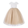 thumbnail image 1 of Ekidsbridal Floral Lace Tutu Flower Girl Dress Cap Sleeves Father Daughter Dance Recital Wedding Ceremony 214 10, 1 of 3