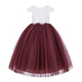 thumbnail image 1 of Ekidsbridal Floral Lace Tutu Flower Girl Dress Cap Sleeves Father Daughter Dance Recital Wedding Ceremony 214 4, 1 of 3