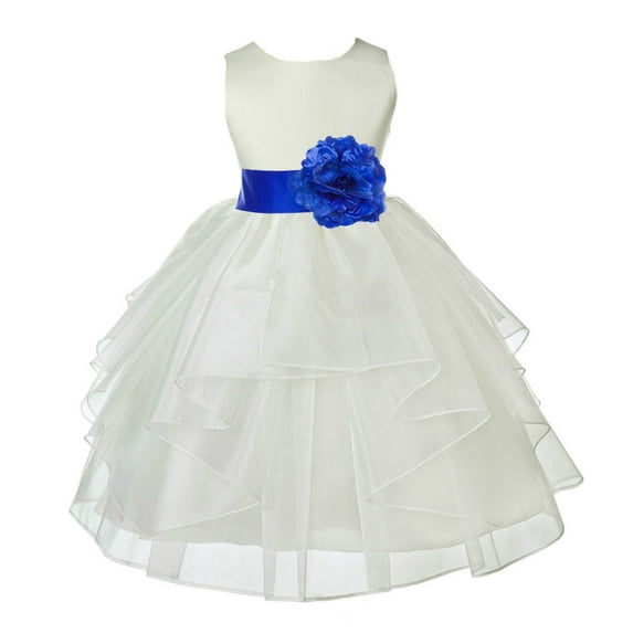 Ekidsbridal Formal Ivory Shimmering Organza Flower Girl Dresses Junior Bridesmaid Toddler Birthday Party Formal Photoshoot Gown 4613S 10
