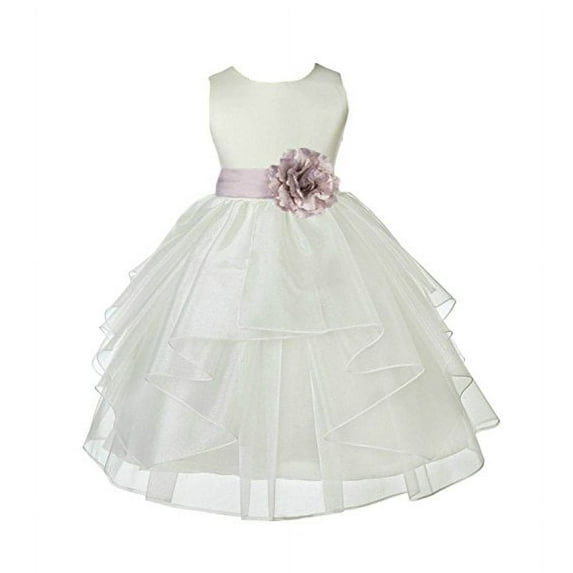 Ekidsbridal Formal Ivory Shimmering Organza Flower Girl Dresses Junior Bridesmaid Toddler Birthday Party Formal Photoshoot Gown 4613S 10