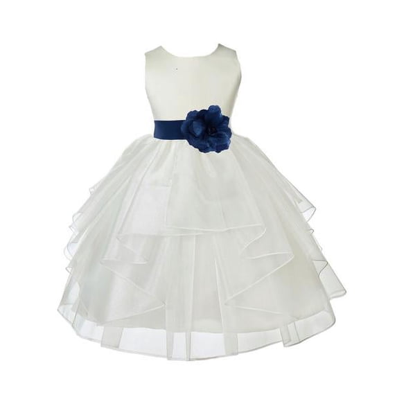 Ekidsbridal Formal Ivory Shimmering Organza Flower Girl Dresses Junior Bridesmaid Toddler Birthday Party Formal Photoshoot Gown 4613S 4