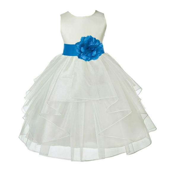 Ekidsbridal Formal Ivory Shimmering Organza Flower Girl Dresses Junior Bridesmaid Toddler Birthday Party Formal Photoshoot Gown 4613S 8