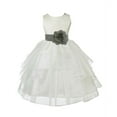 thumbnail image 1 of Ekidsbridal Formal Ivory Shimmering Organza Flower Girl Dresses Junior Bridesmaid Toddler Birthday Party Formal Photoshoot Gown 4613S 8, 1 of 2