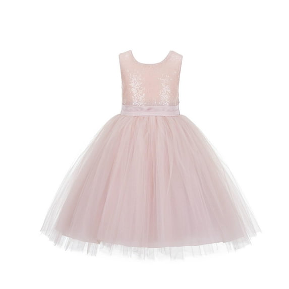 Ekidsbridal Formal Sequins Bodice Ruffle Tulle Flower Girl Dress Bridesmaid Wedding Pageant Toddler Recital Communion Baptism J122 5
