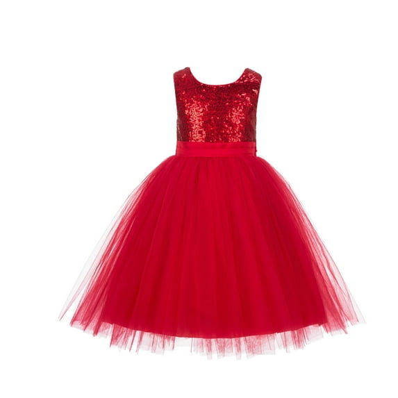 Ekidsbridal Formal Sequins Bodice Ruffle Tulle Flower Girl Dress Bridesmaid Wedding Pageant Toddler Recital Communion Baptism J122 7