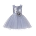 thumbnail image 1 of Ekidsbridal Formal Sparkling Sequins Tulle Flower Girl Dress Junior Bridesmaid Wedding Beauty Pageant Gown for Toddlers 124NF S, 1 of 3
