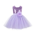 thumbnail image 1 of Ekidsbridal Formal Sparkling Sequins Tulle Flower Girl Dress Mini Bridal Gown Communion Baptism Christening Social Events 124 M, 1 of 3